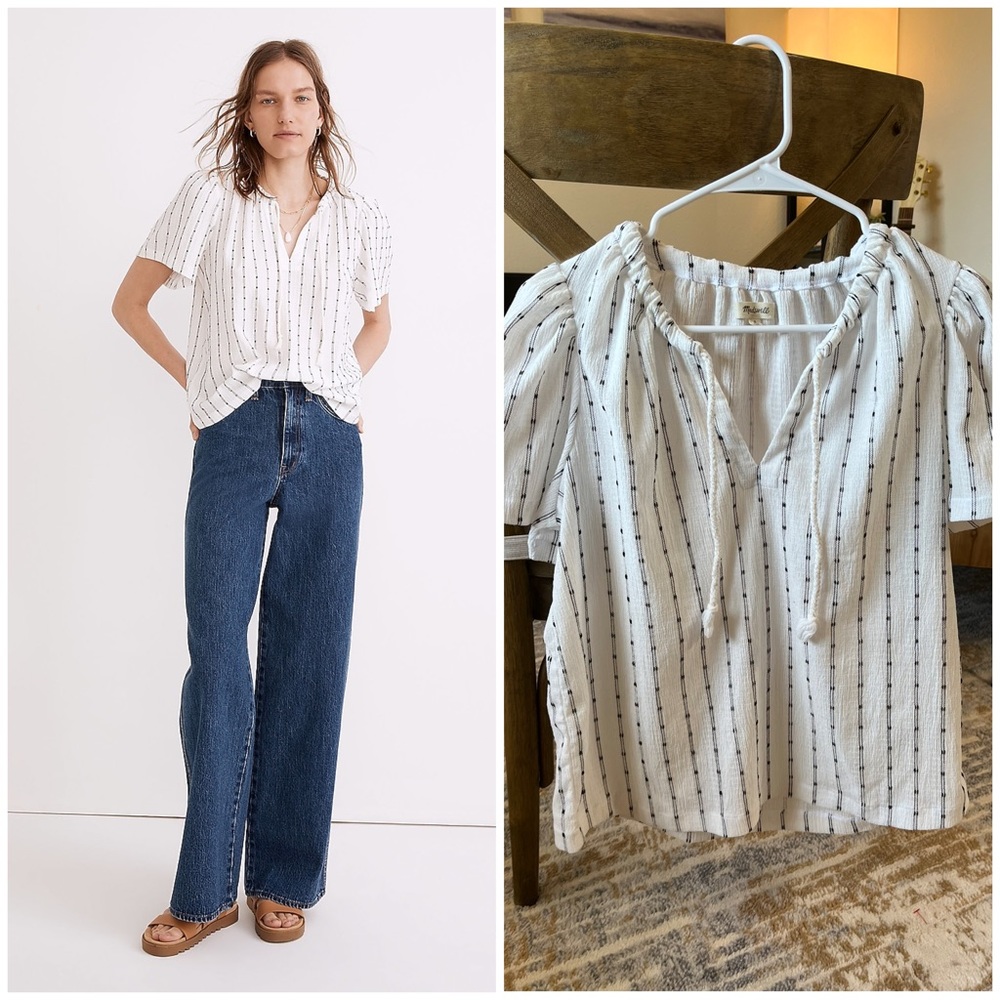 SOLD Madewell Tie-Neck Tunic Top